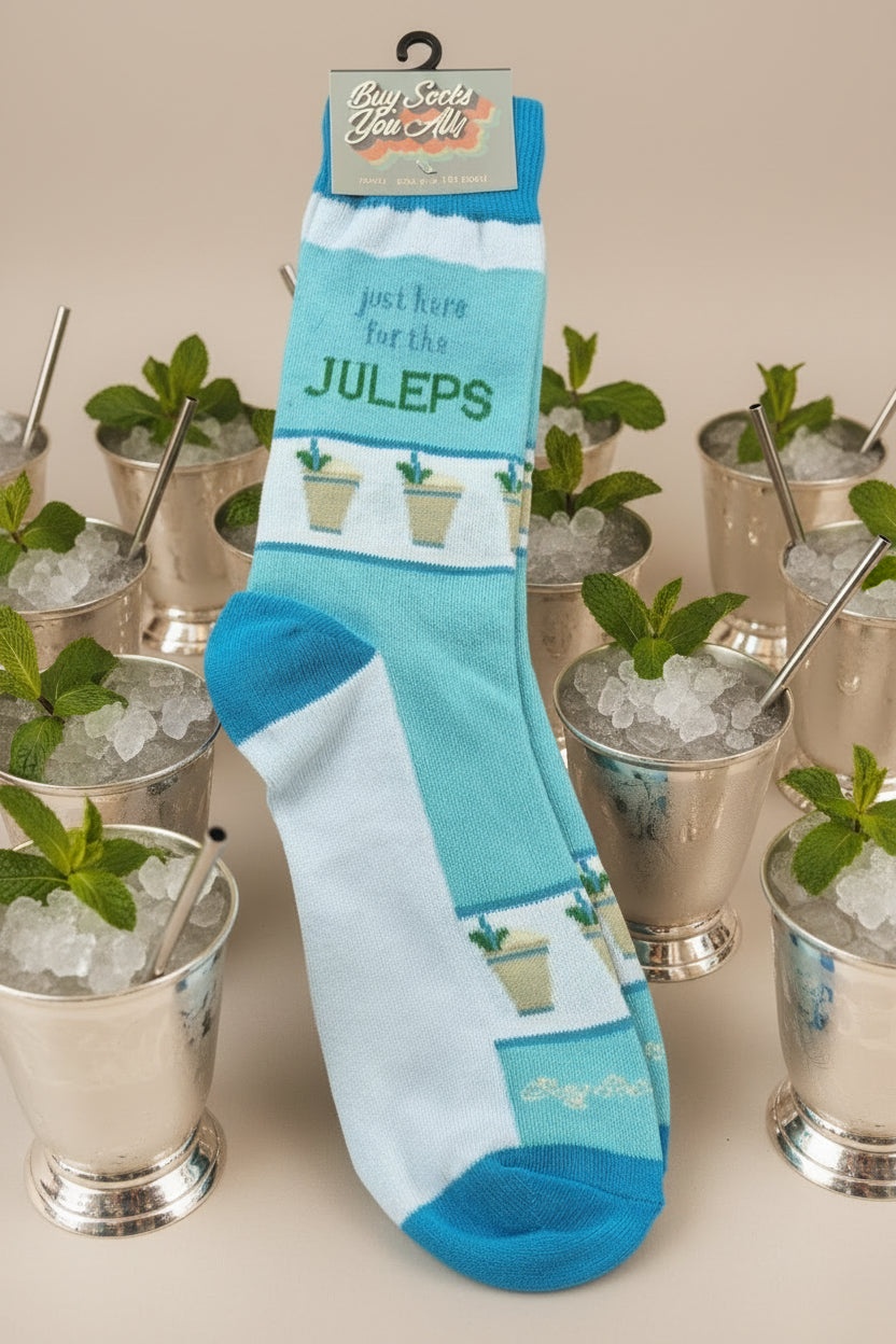 Socks "Just Here for the Juleps"