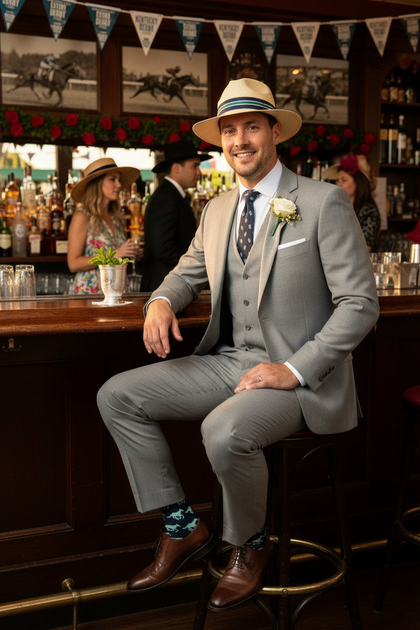 Socks "Horses Light Blue and Navy"