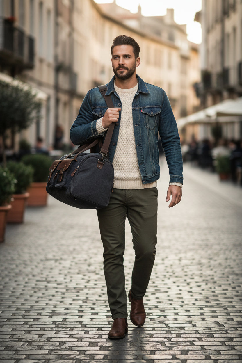 Canvas and Leather Accented Duffle