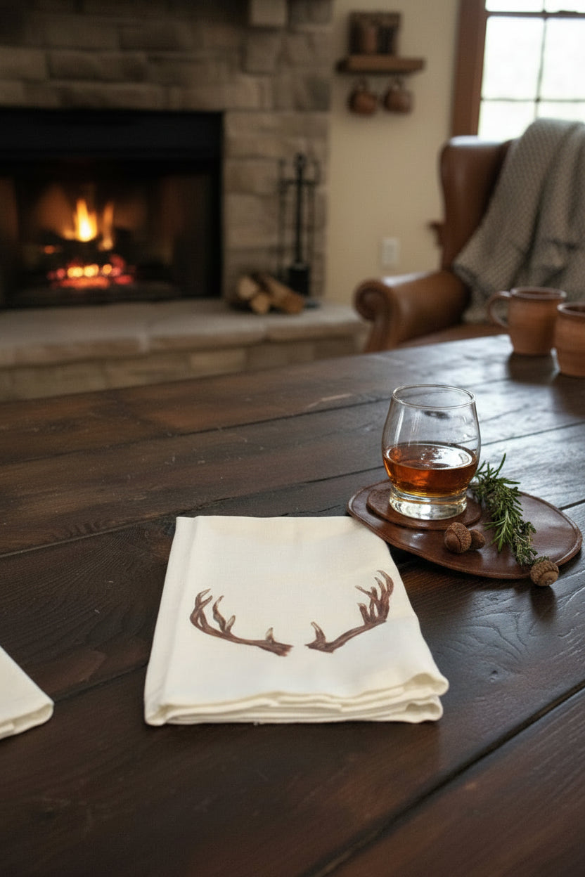 Dish Towel "Dark Brown Antlers"
