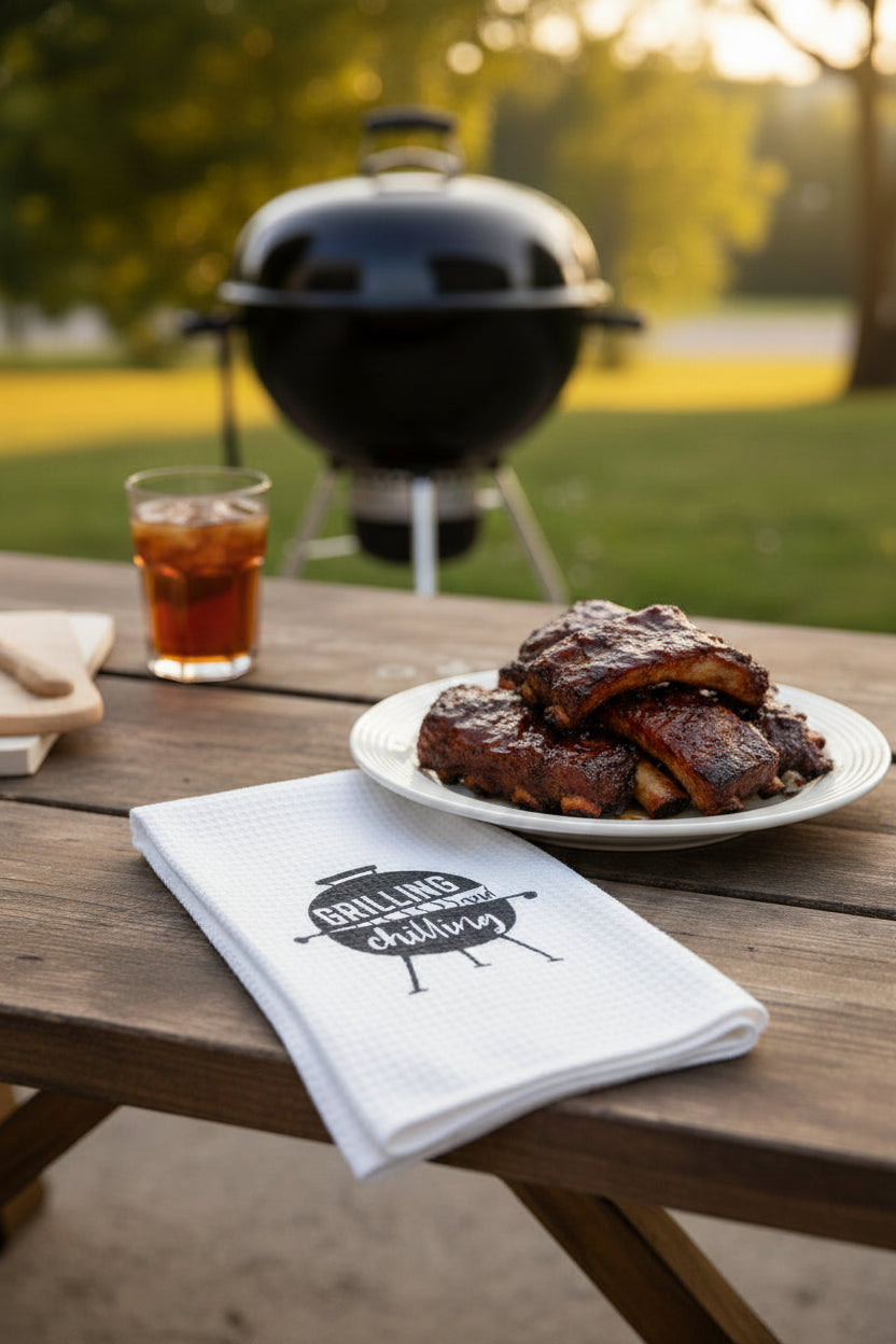 Tea Towel "Grilling & Chilling"