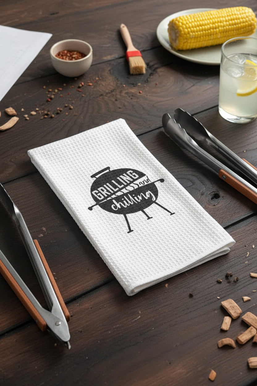 Tea Towel "Grilling & Chilling"
