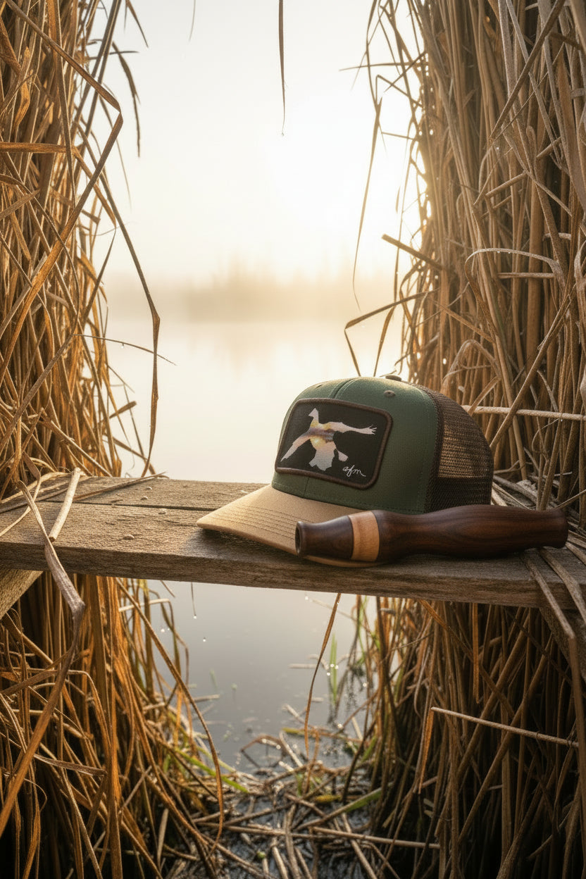 Hat "Sunset Duck Dark Green/Camel/Brown"