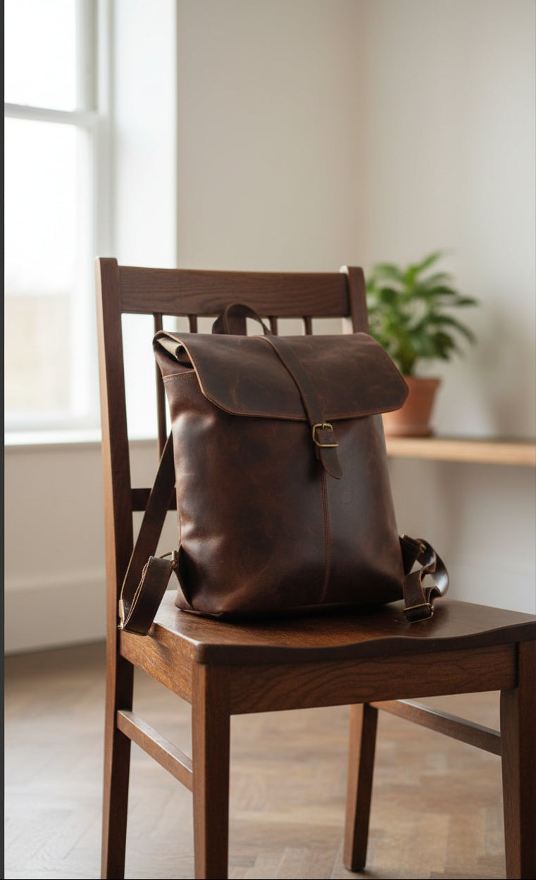 Genuine Buffalo Leather Backpack