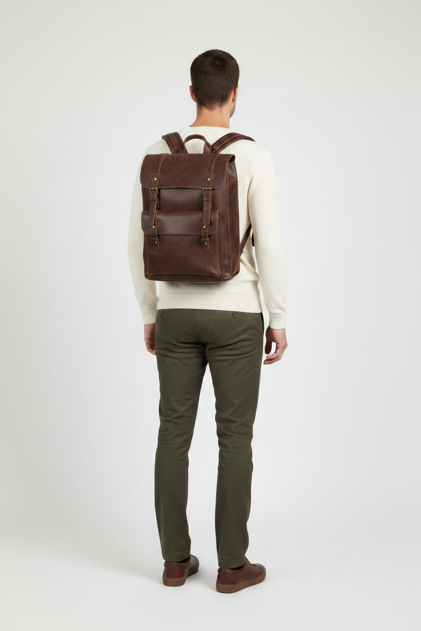 Genuine Buffalo Leather Backpack