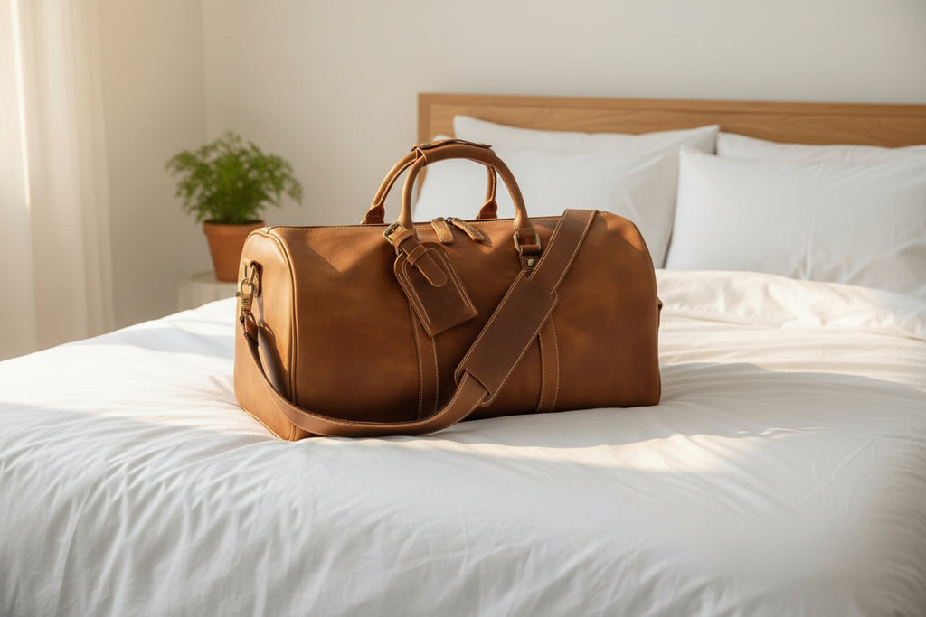 Genuine Leather Duffel-Tan