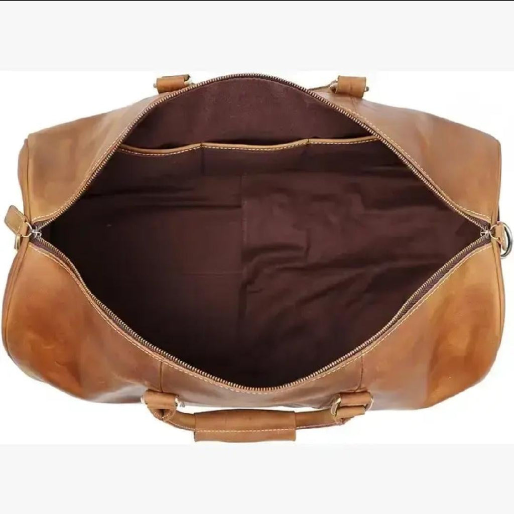 Genuine Leather Duffel-Tan