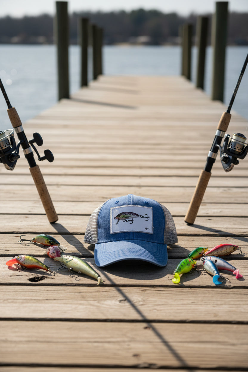 Hat "Minnow Lure-Royal Blue & Grey"