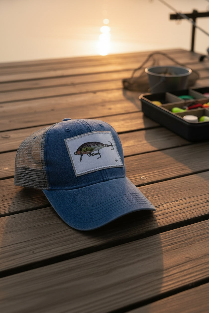 Hat "Minnow Lure-Royal Blue & Grey"
