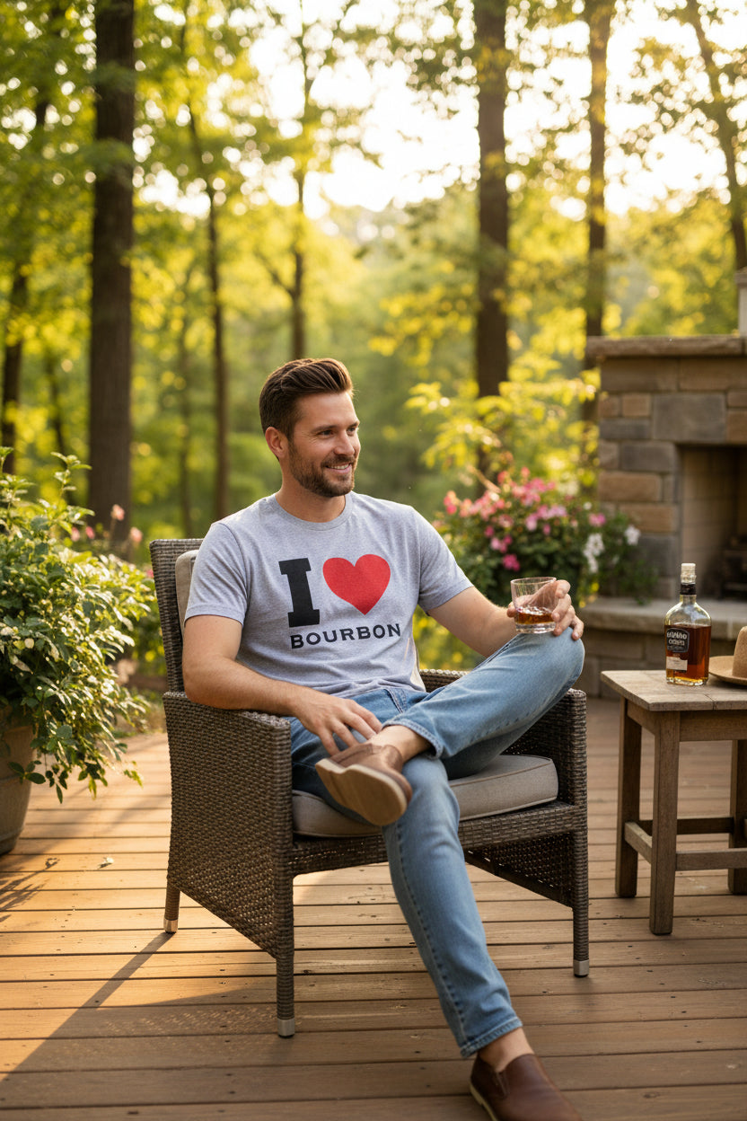 Tee "I Love Bourbon" Gray
