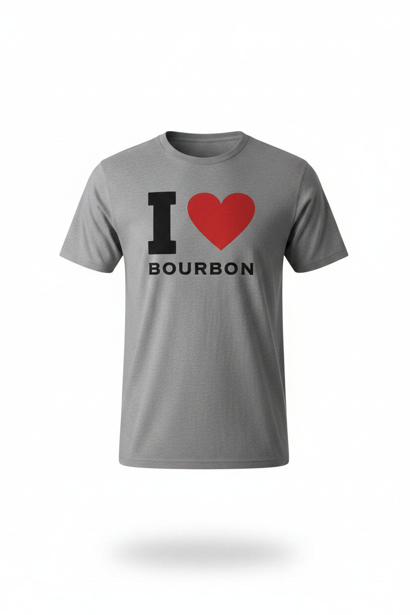 Tee "I Love Bourbon" Gray