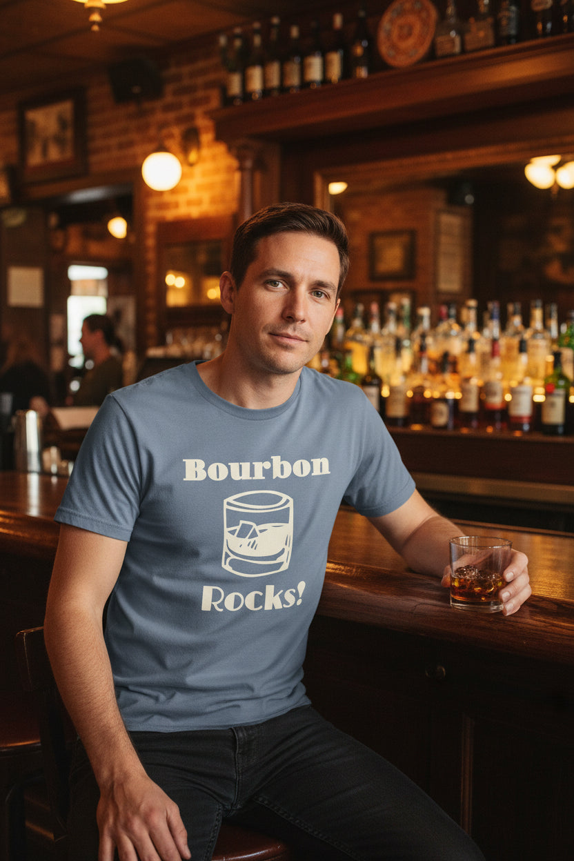 Tee "Bourbon Rocks" Blue