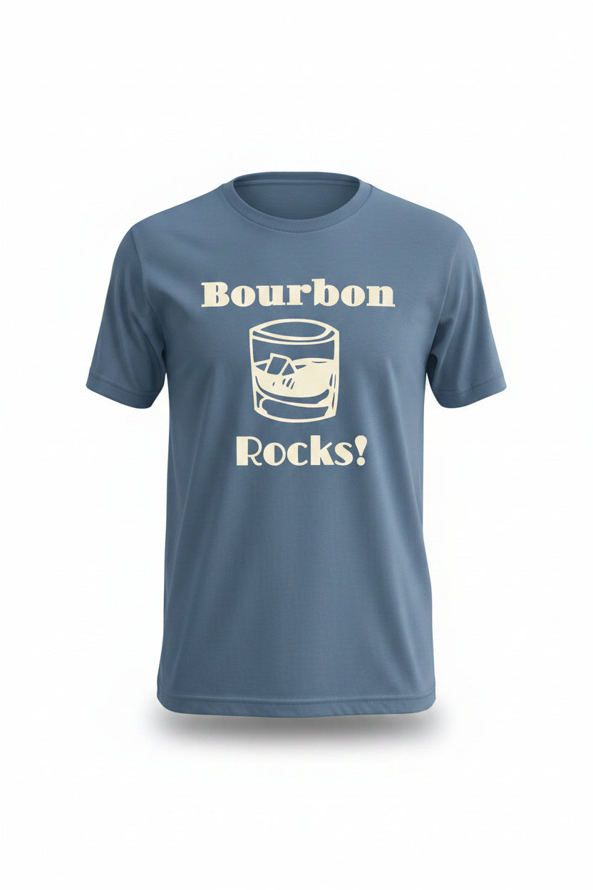 Tee "Bourbon Rocks" Blue