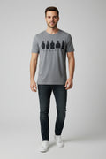 Tee "Bourbon Bottles" Gray & Blue