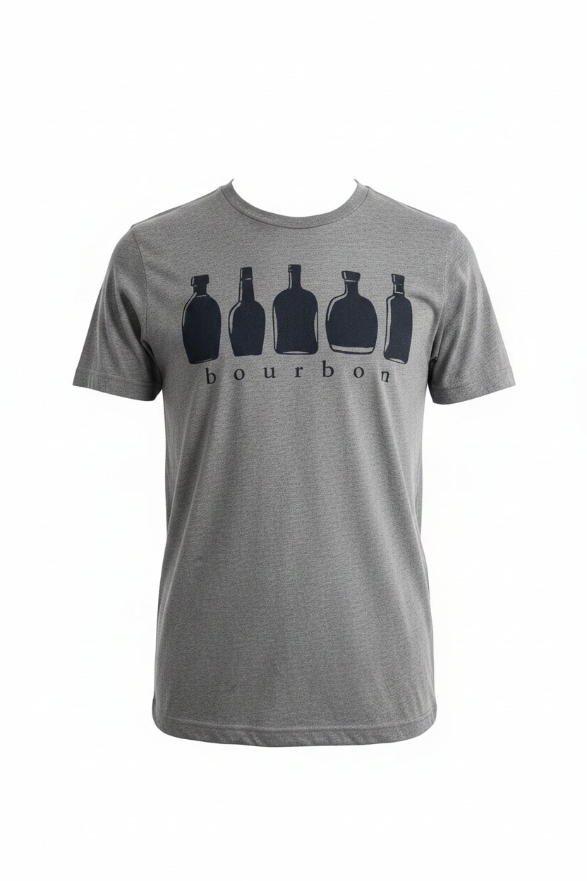 Tee "Bourbon Bottles" Gray & Blue