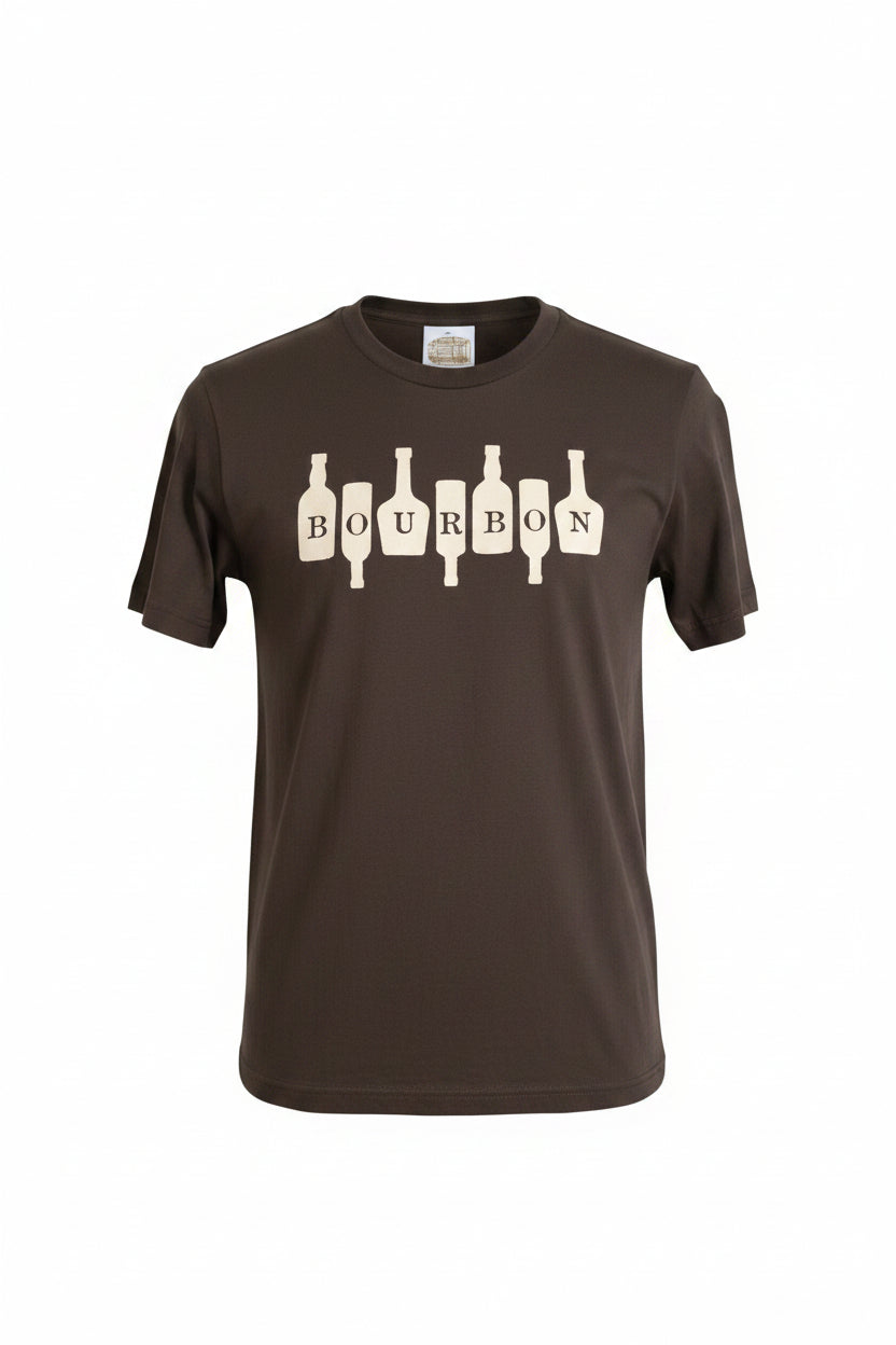 Tee "Bourbon on Bottles"-Brown