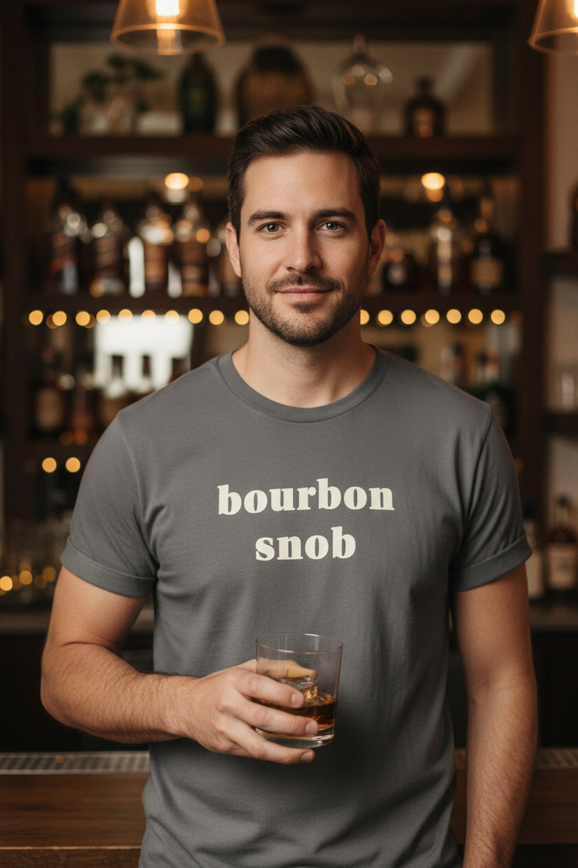 Tee "Bourbon Snob"-Gray