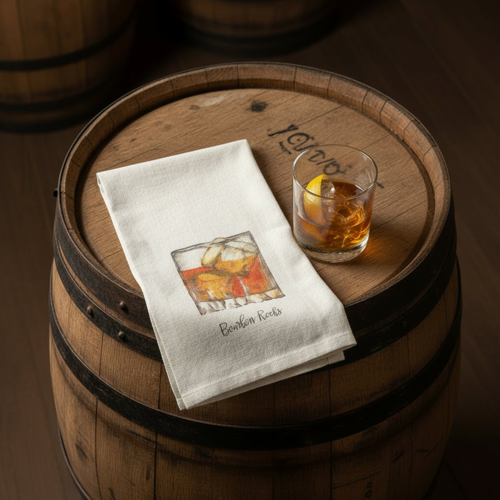 Dish Towel "Bourbon Rocks"