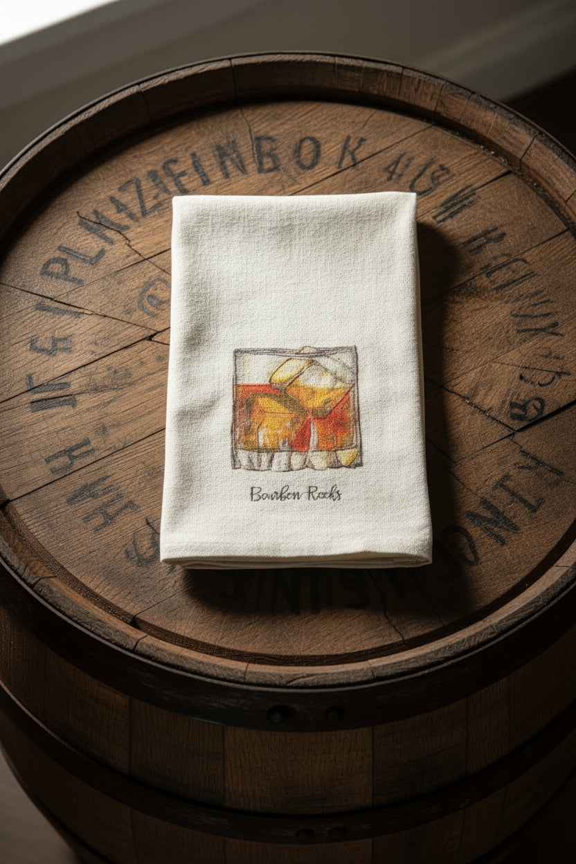 Dish Towel "Bourbon Rocks"
