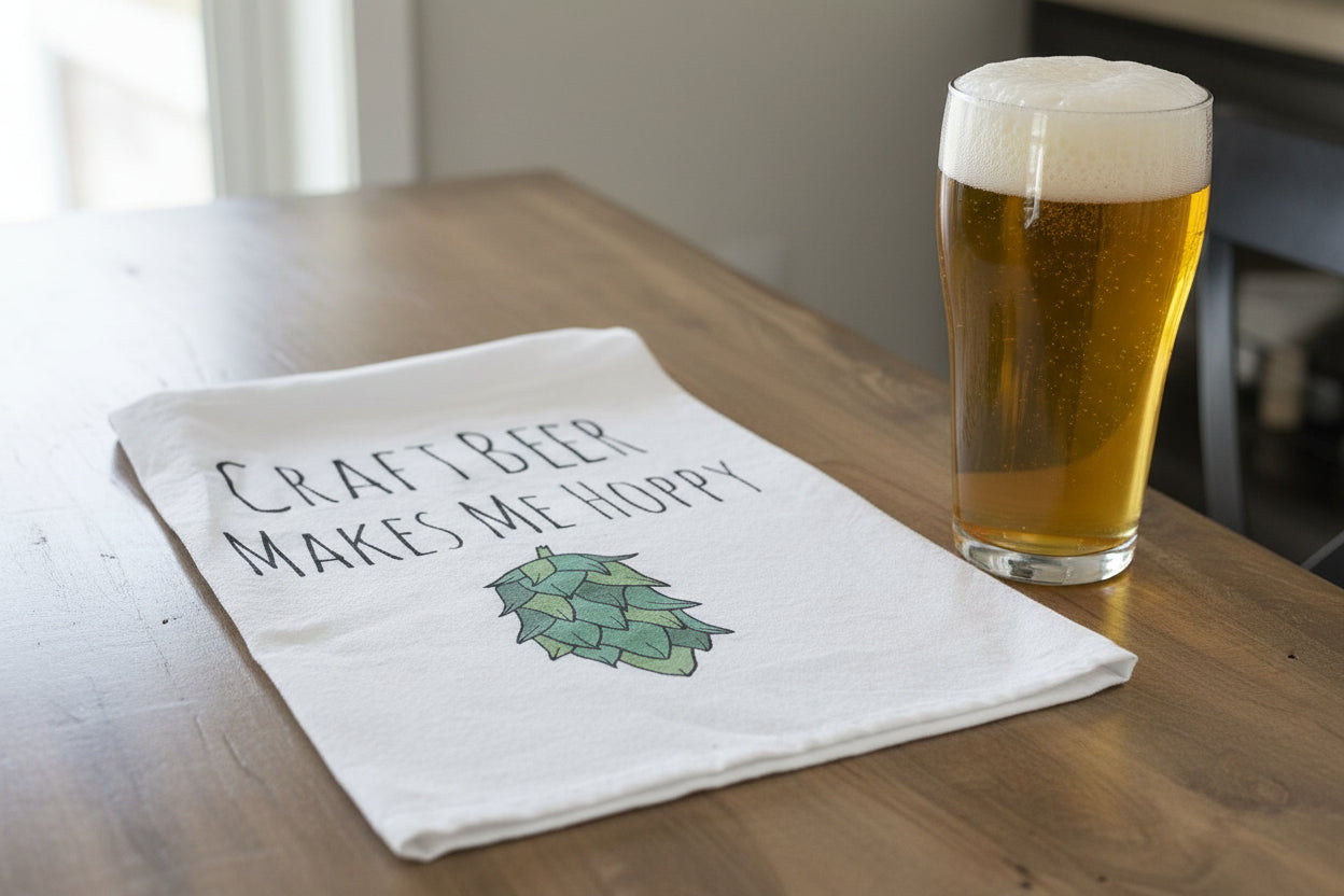 Kitchen Towel "Craft Beer Makes Me Hoppy"